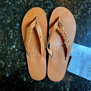 Rainbow NWT 'Flirty Braidy' Leather Flip Flops/Sandals, L (7.5-8.5)